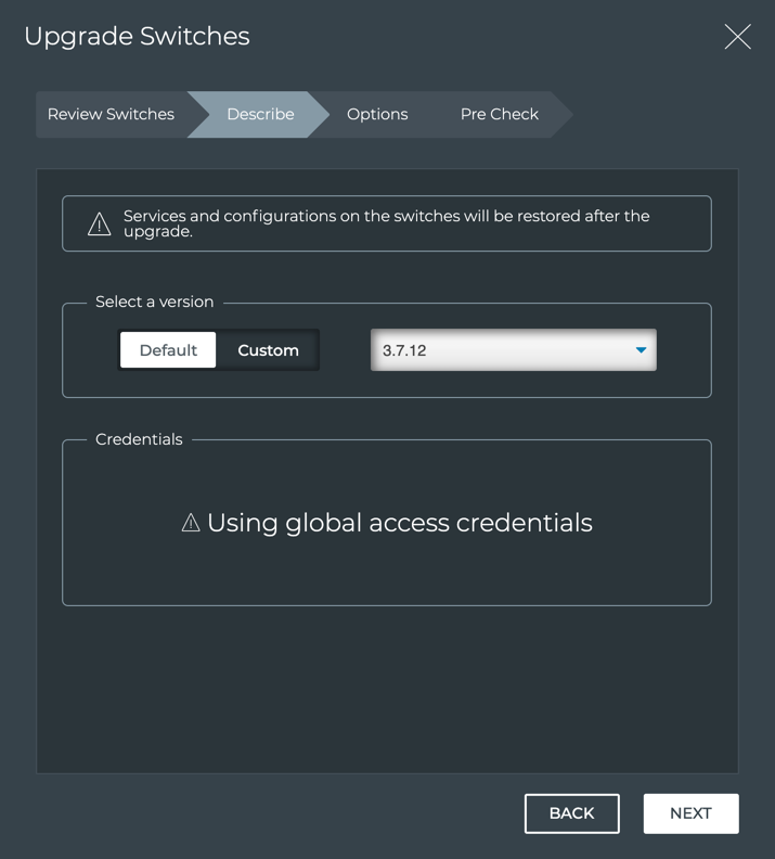 Default CL Version Selected