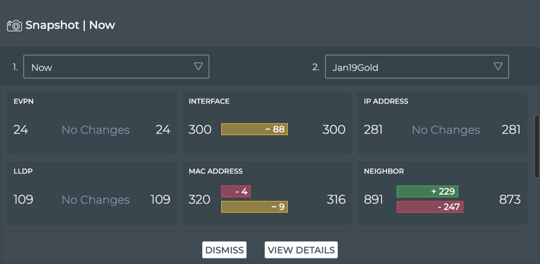 More recent snapshot on left