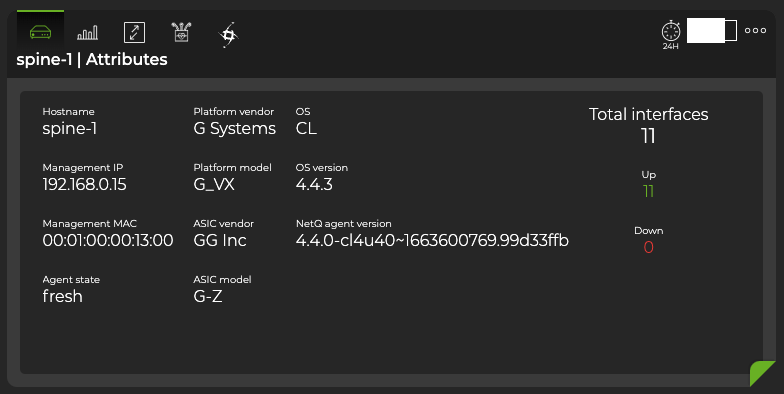 large switch card displaying attributes